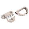 4 Sets Stainless Steel Folding Pad Eye Polishing Rustproof D Rings Deck Folding Pad Eye for Marine Yacht