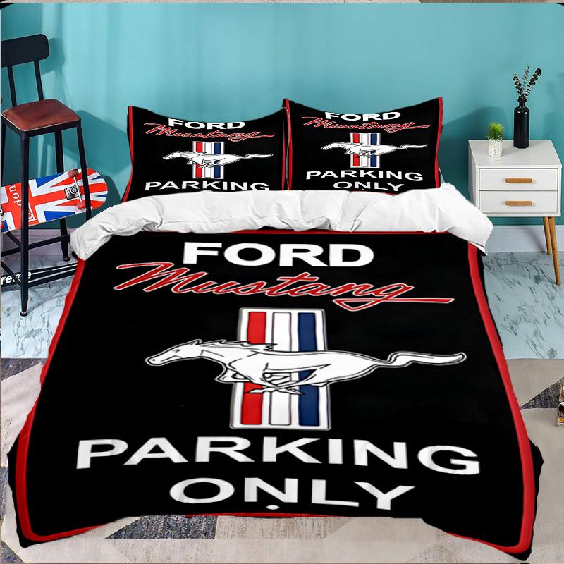 3PCS Mustang Bedding Set,Including 1pc Duvet Cover And 2pcs Pillowcases Perfect for Bedroom, Dormitory, Large Size Fan Christmas Gift