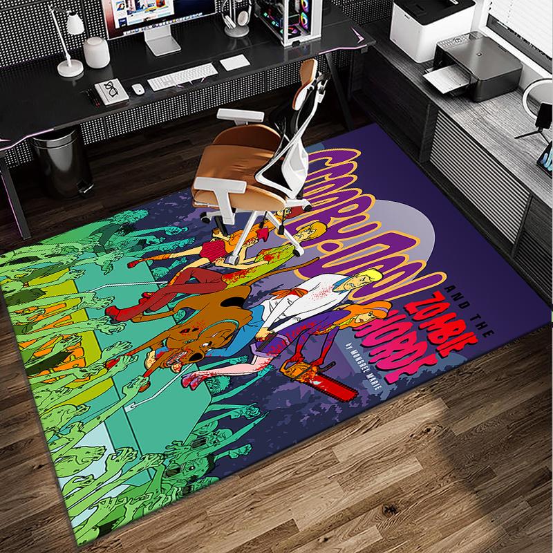 Scoo-dog Halloween Mystery Office Rug Chair Mat, Game Carpet, Suitable for Front Door, Bedroom, Living Room, Desk, Holiday Gift