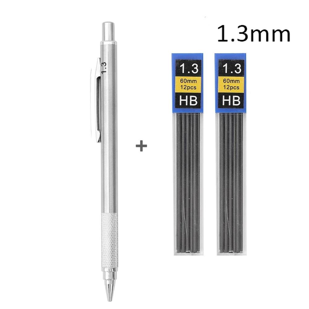 Full Metal Mechanical Pencil 0.3 0.5 0.7 0.9 1.3 2.0mm High Quality HB Automatic Pencils Writing School Pencils Office Supplies