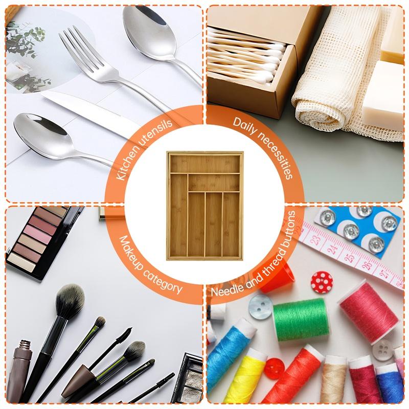 Expandable Kitchen Drawer Organizer, Organizer Tray Multifunctional for Office Desk Kitchen Organizer and Storage