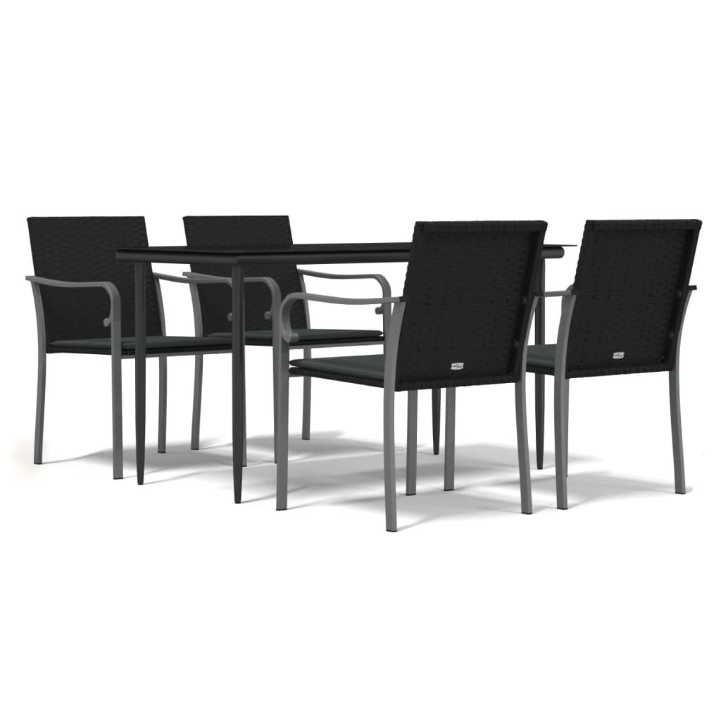 Vidaxl 5-Cz. Garden Furniture Set With Cushions, Polyrattan And Steel