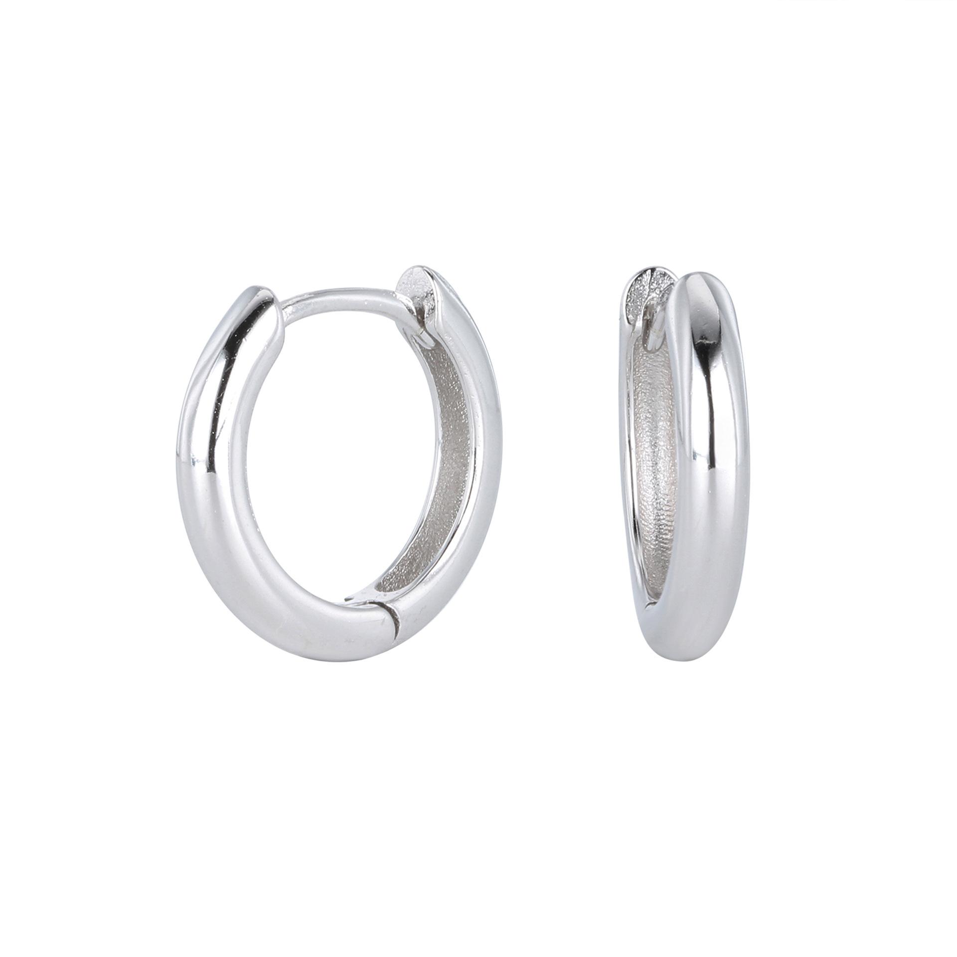 925 Sterling Silver Classic Retro Basic Plain Hoop Earrings Stylish Simple Earrings for Women Hainon 1079 6MM серебряный