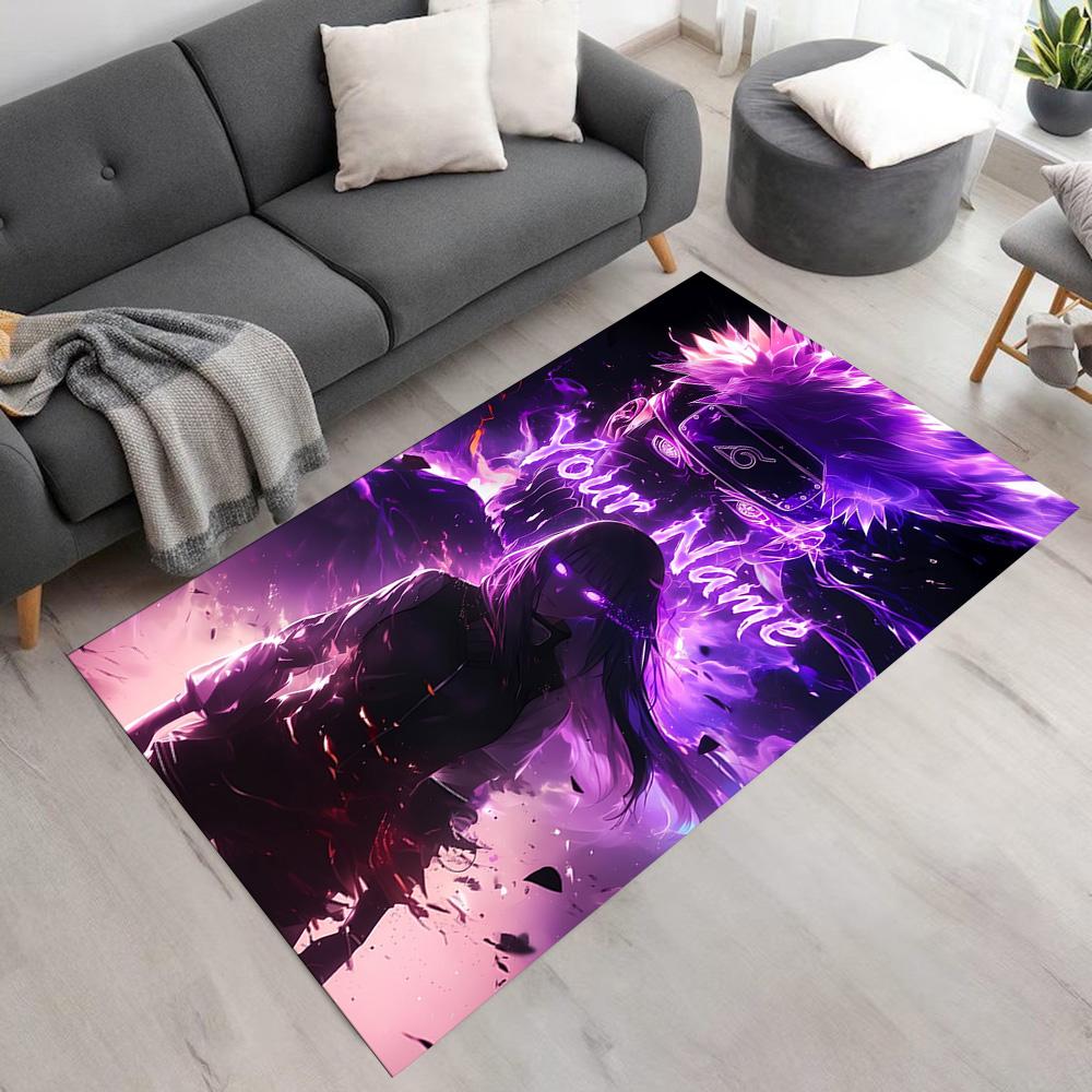 Naruto Character Customize Your Name Floor Rug Office Rug Design for Dining Room Bedrooms Playrooms Dormitory Anti-slip Rug Office Home Decor