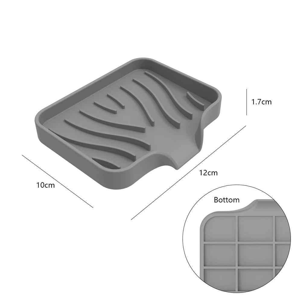 צלחת סבון סיליקון לאמבטיה לניקוז עצמי מחזיק לסבון מוצק צלחת סבון לכיור מטבח משטח ניקוז לספוגית מתקן סבון למשטח