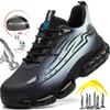 Fashion Men Air Cushion Sport Safety Shoes Fashion Steel Toe Sneakers Anti-smash Anti-puncture Protective Shoes Man Safety Work Boots