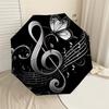 1PC music butterfly Umbrella-8-Rib Reinforced, Automatic Open, Lightweight & Durable, Cute Fashion Accessory for Outdoor, Beach, or Casual Use, Beach