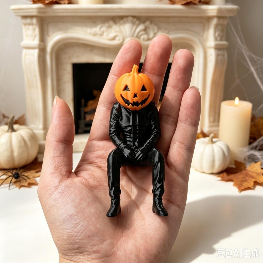 Xiaomi Halloween Tabletop Ornaments Pumpkin-headed Figure In Sitting Position Display Stand Furniture Gift Table Decoration