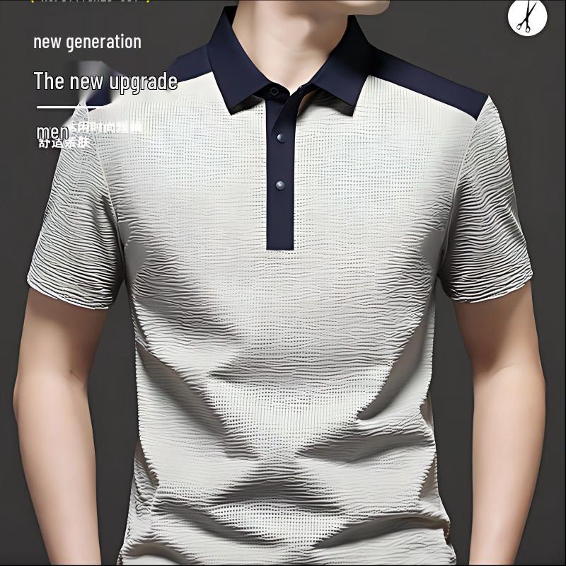 Qiaogerei Men s Quick-Dry Color-block Polo Shirt XL