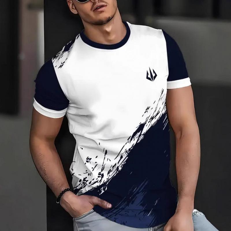 Trendy Men's Short-Sleeve T-Shirt, Brushstroke, Casual