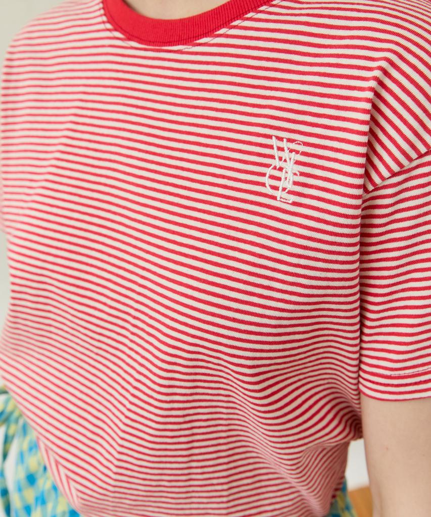 WIOE Wioe Logo Stripe T-Shirt_Red
