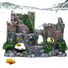 Fish Decorations For Tank Resin Vintage Betta Cave Castle Fish Tank Accessories Decorations For Saltwater Freshwater Home Indoor