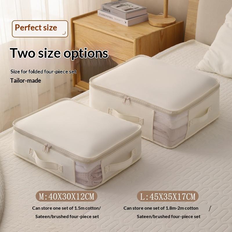 Visible Bed Sheet Storage Bag Folding Blanket Storage Container With Handle Large Capacity Moving Packing Bag Closet