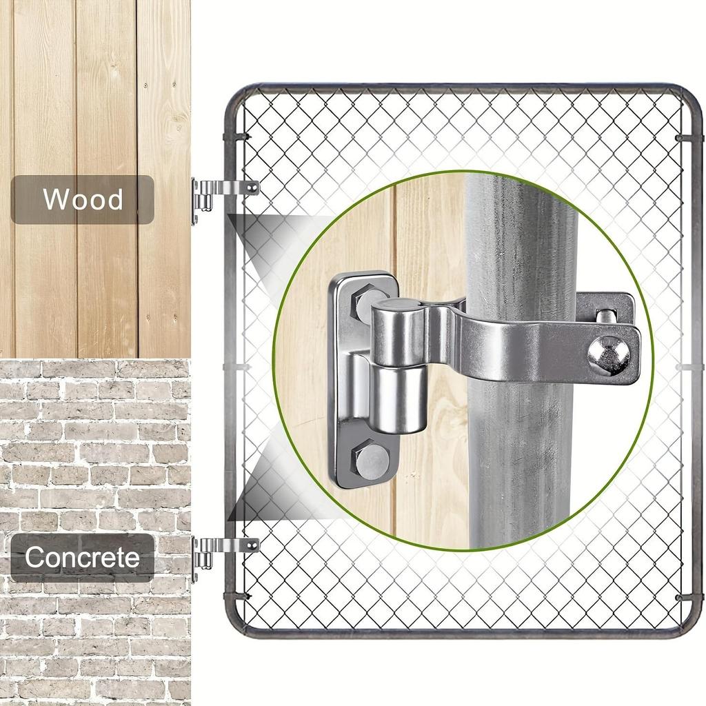 2pcs Heavy-Duty 304 Stainless Steel Door Hinges - Wall Mounted, Polished Finish for Farm Gates & Wooden Fences, Supports Up To 620lbs