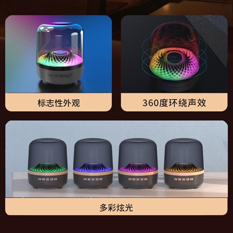 Rechargeable Color LED Bluetooth-compatible Speaker Waterproof High Capacity Battery Wireless Speaker For Poolside Backyard