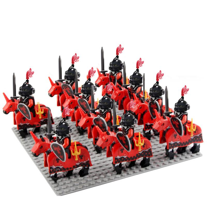 10PCS/lot Medieval Castle Dragon Soldier Knights