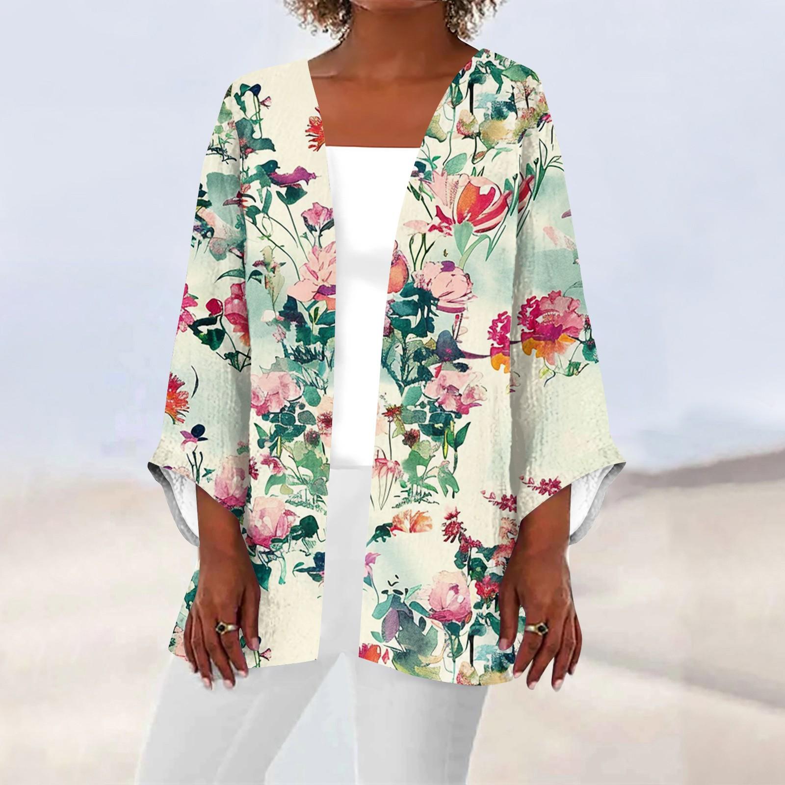 

Женская повседневная модная легкая куртка средней длины с принтом, кардиган XL