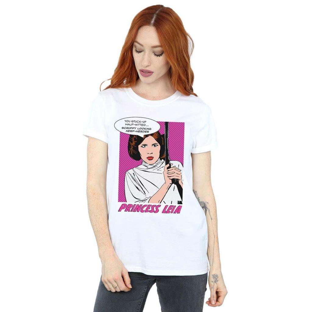 Star Wars Womens/Ladies A New Hope Princess Leia Pop Art Cotton Boyfriend T-Shirt