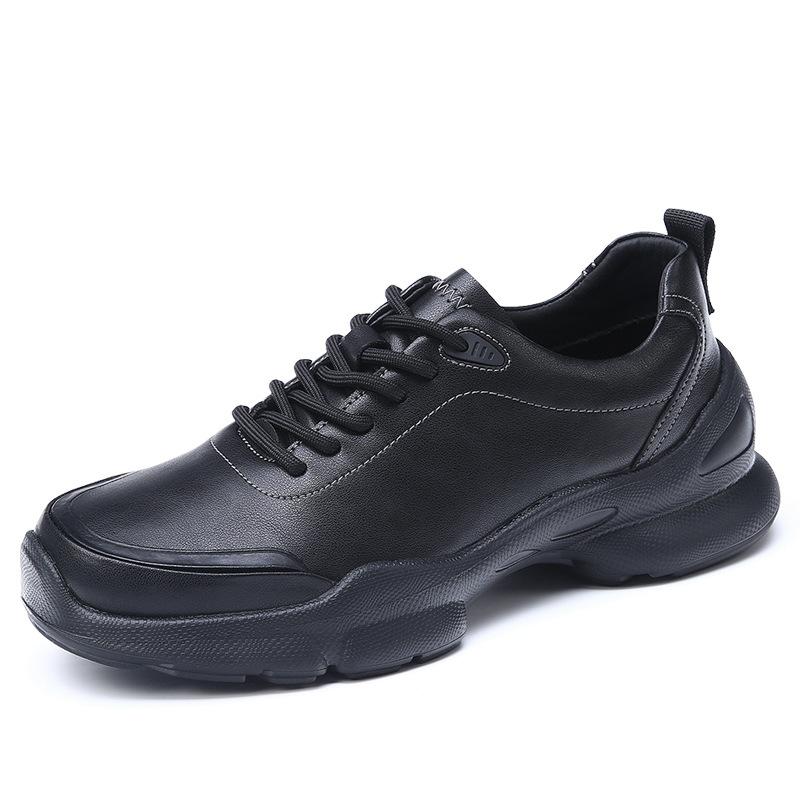 Spring and Summer Leather Breathable Hollow Walking Shoes Men's Casual Shoes Lightweight Non-slip Running Shoes Wear-resistant Sports Shoes