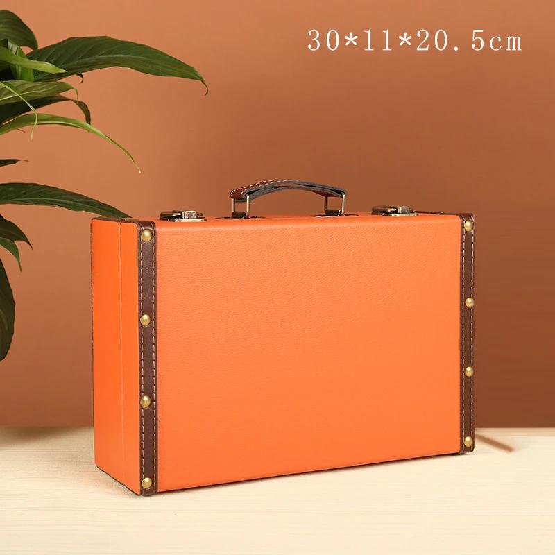 

Retro Suitcase Desktop Sundries Organizer Document Storage Box Vintage Jewelry Treasure Box Photography Decor Storage Box