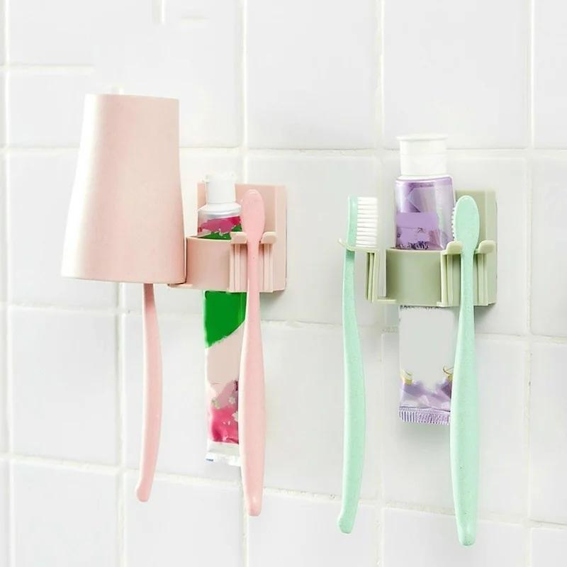 1 Pack Toothbrush Holder Bathroom Wall Sticker Hook Bathroom Drain Creative Storage Box Bathroom Accessories