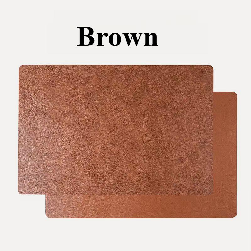 

Inmos 4PC Водонепроницаемый и маслостойкий коврик из искусственной кожи в стиле коровьей кожи, двухсторонний прямоугольный коврик под приборы, не требующий стирки 43x30cm&Rectangular