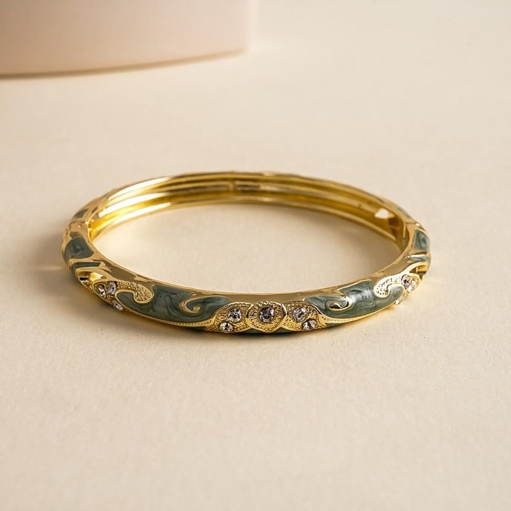 Traditional Vintage Cloisonne Bangle Chinese Women's Hand Bracelet Flower Bangle Jewelry Gifts