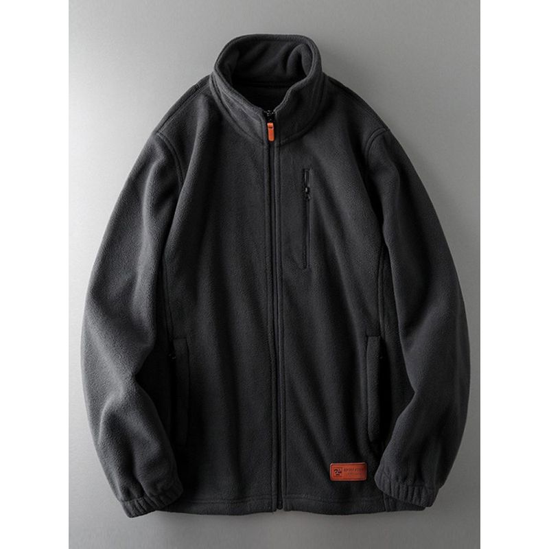Fleece Autumn and Winter Thickening Zipper Men's Cardigan Jacket