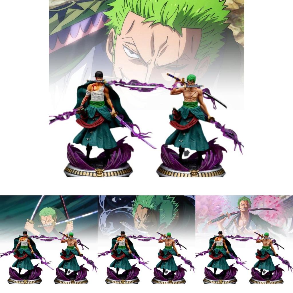 Captivating Anime Model Figurine Stunning Three Sword Style Zoro Desktop Display