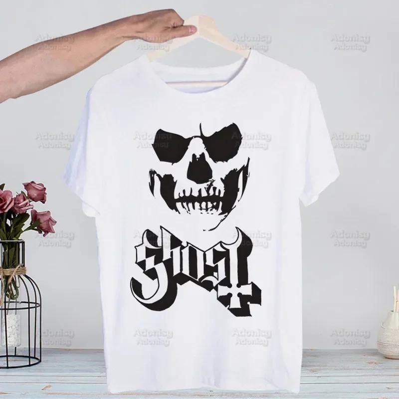 Ghost Band Heavy Metal Music Band Prevalent T Shirts print O-Neck Short Sleeve Regular Mens Heigh Quality Men Hip-Hop t Shirt