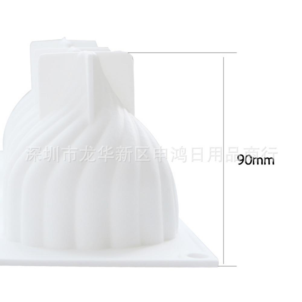 6 with Onion Tip Cyclone Cake Silicone Mold White Mousse