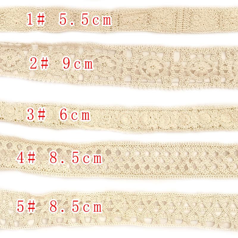 Coarse Cotton Thread Embroidery Hollow Lace Lace Apricot Embroidery Clothing Skirt Accessories Cotton Edge Diy Accessories