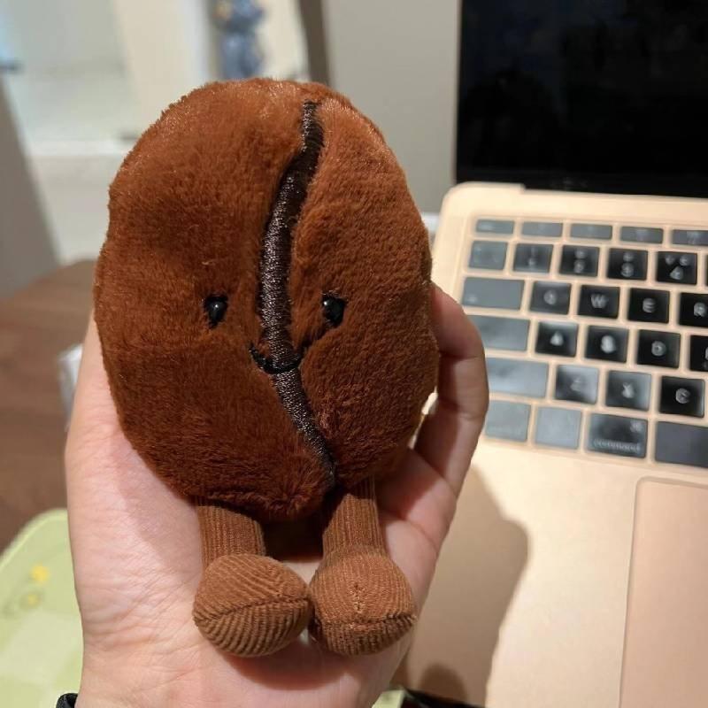 Brown Jellycat Theme Coffee Bean Plush Toy Kids Stuffed Smiling Gift Expression