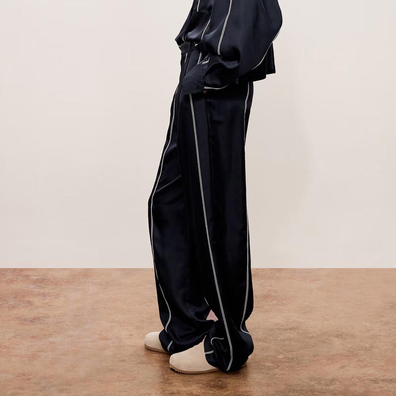 

LESS 2024 Autumn Straight-Leg Mulberry Silk Trousers 2O7E13060 M