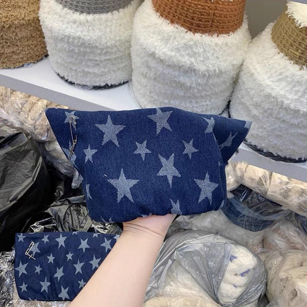 Blue Pullover Hat Y2K Cat Ear Beanie Cap Soft Denim Hat Outdoor