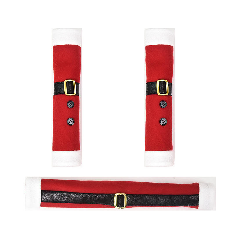 3Pcs/Set Christmas Refrigerator Handle Gloves Set Creative Door Handle Cover Set Kitchen Gloves for Thanksgiving Christmas