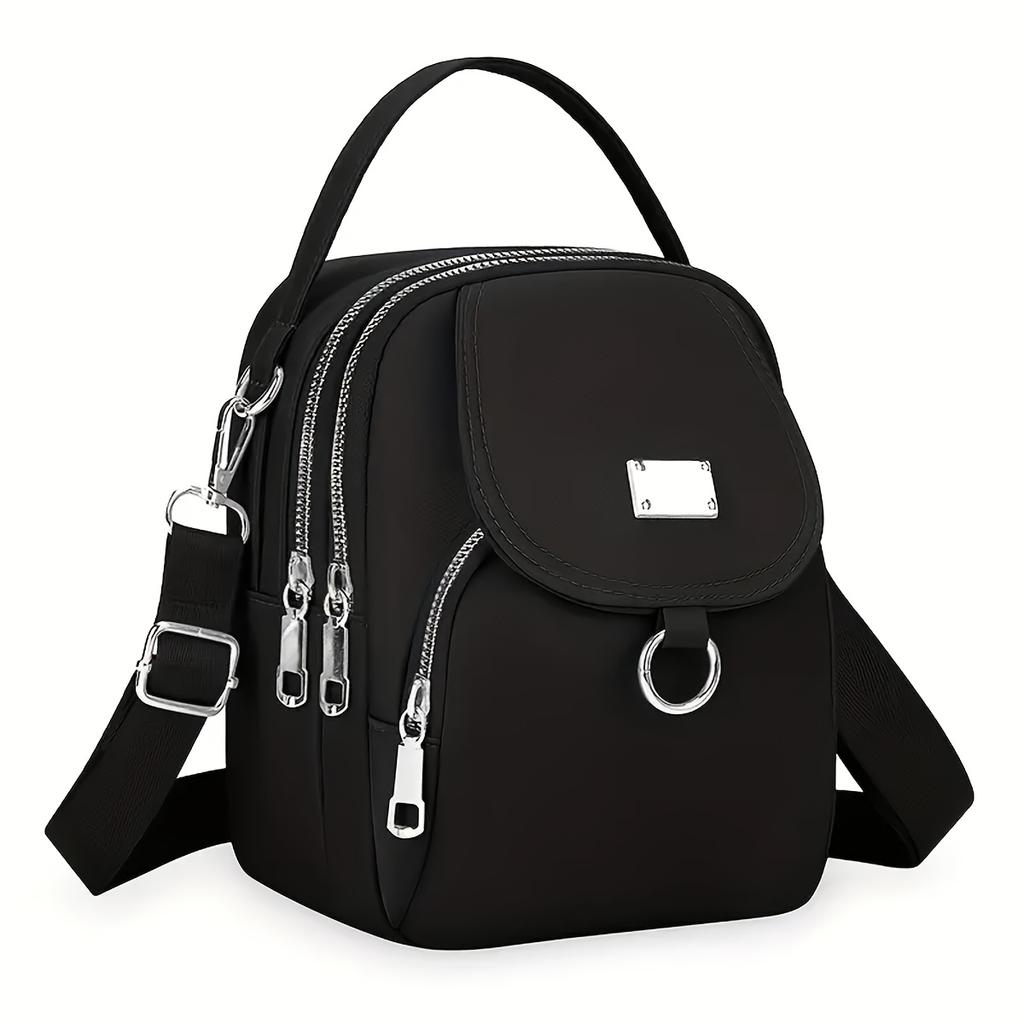 Women'S Chic Light Gray Crossbody Bag - Versatile Shoulder & Handbag with Multiple Zipper Compartments, Durable , Lined for Comfort and Style