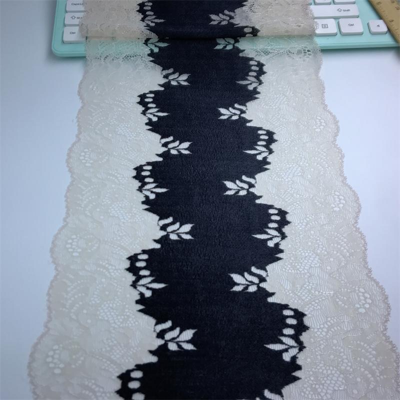 (2 Colors) 22cm wide Spandex Lace, Two Tone Stretch lace fabric for Sewing, Lingerie, Bra, Underwear, Garment, Crafting