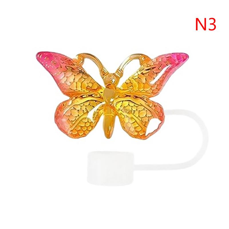 Silicone Butterfly Straw Cap Spill Stopper Heat-Resistant Dust-Proof Water Cup Accessory Straw Plug Cover