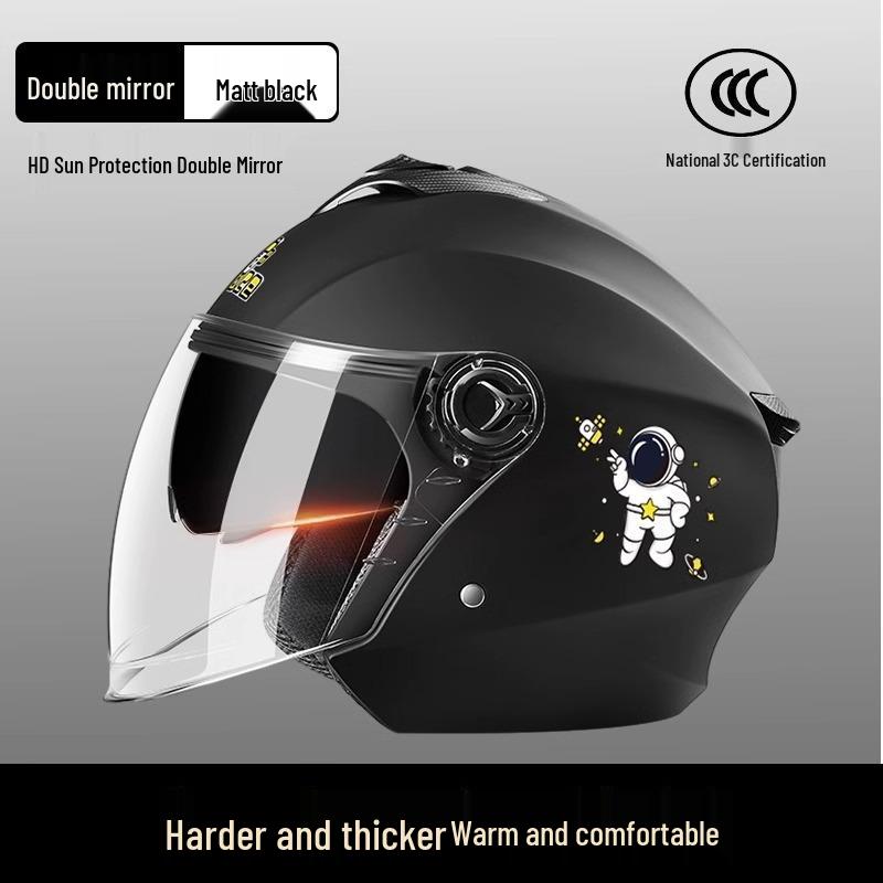 All-Season Universal Electric Scooter Helmet with HD Double Visor for Winter