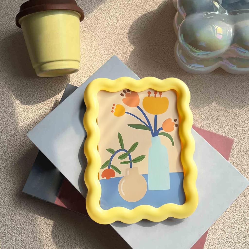 Rámeček na fotky Roztomilé žluté rámečky na obrázky Dekorativní stolní ozdoba Domácí dekorace na svatbu Kolejní pokoj Plocha Statek