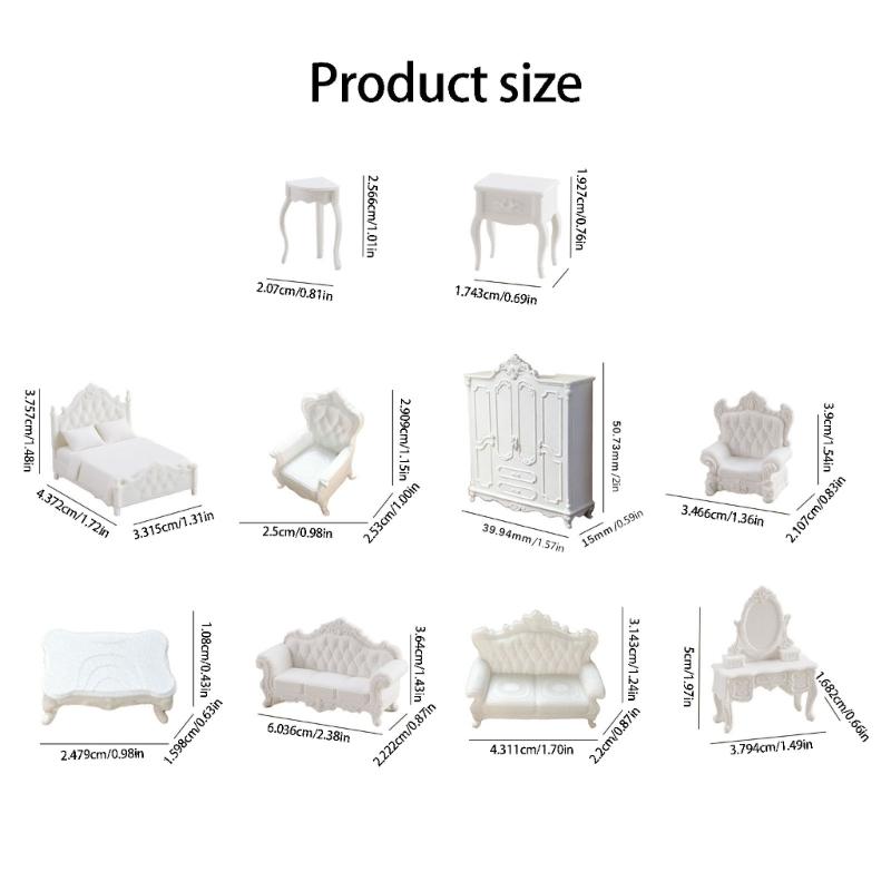1:12 Miniature Doll House Furniture Model Furniture Decorative Accessories Miniature Dresser Sofa Bed Decoration
