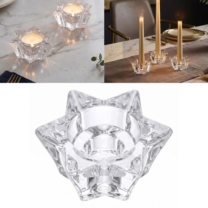Tealight Candle Holders Candlestick Clear Glass Candle Stand Small Glass Votive Candle Holders with Textured for Shelf Use and Home Room Accent Use