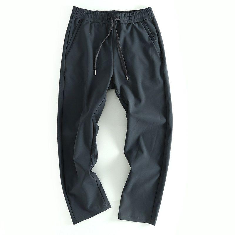 Trade Cut the Tag off Export Orders Elastic Waist Solid All-Match Micro Elastic Men's Clothing Cattle Goods Casual Trousers Sports Sweatpants Fashion