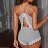 2023 Sexy European & American Women's Summer Camisole and Shorts Pajama Set with Back Slit