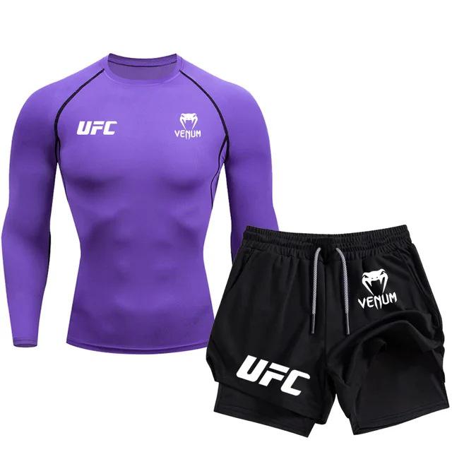 UFC Double Layer Long Sleeve Sports Training Set for Outdoor Running