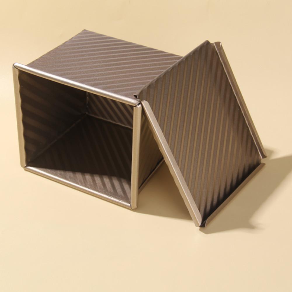 with Cover Cube Toast Box Carbon Steel Cake Mold Bakeware Square Corrugated Loaf Pan Dough