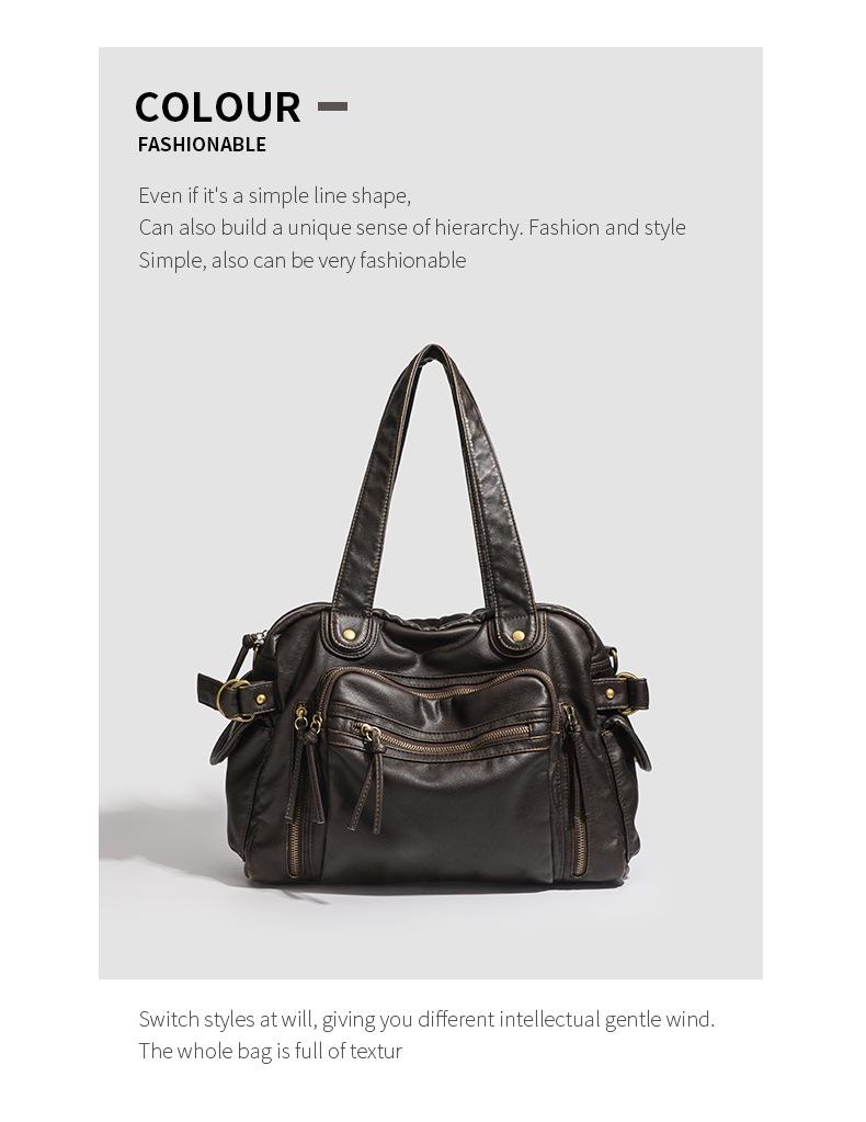 Borsa da Moto Retro Y2K più Venduta: Borsa a Mano di Grande Capacità, Borsa Tote Stile Wasteland, Messenger a Spalla da Donna.