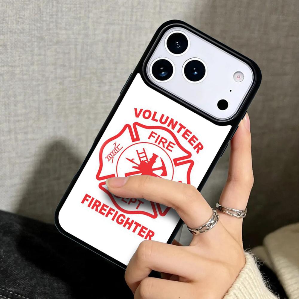 Capa Case for iPhone 17 Air 16 Pro Max 15 Plus 11 13 Mini 14 12 Back Phone Cover Firefighter Fireman Fire Helmet