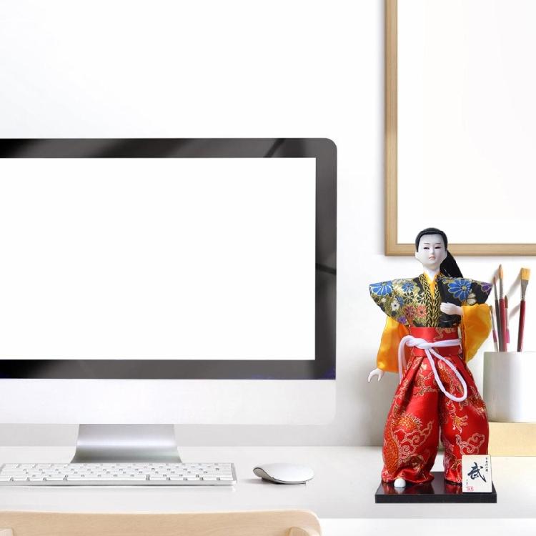 Traditional 12inch Japanese Samurais Dolls in Kimonos for Home Display and Collector's Item